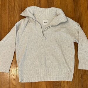 Aerie Cream Sweater Quarter Zip - Size S